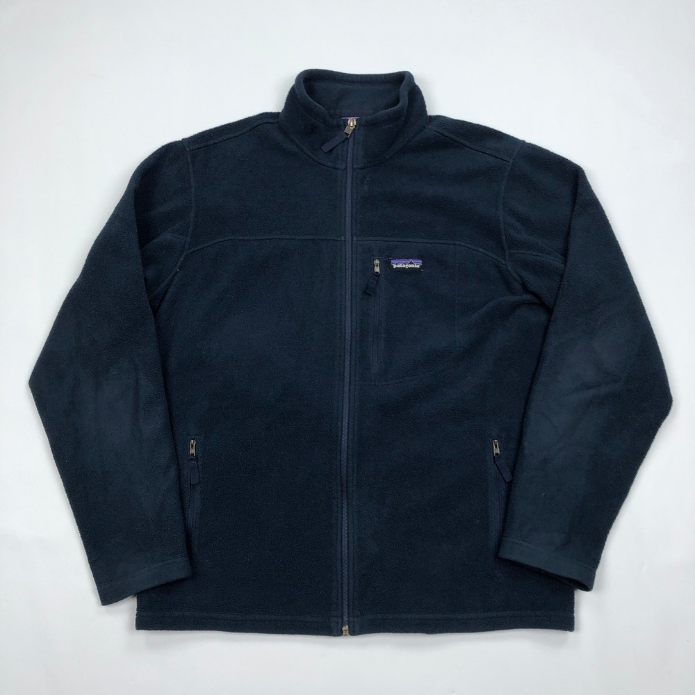 Patagonia Synchilla Full Zip Fleece Jacket Mens Large Navy Blue 25480